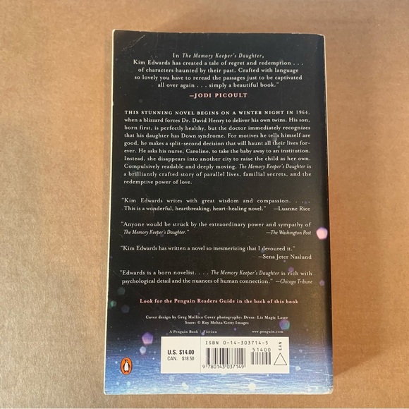 📚2/$12📚 Novel: The Memory Keeper's Daughter by Kim Edwards - Picture 2 of 6